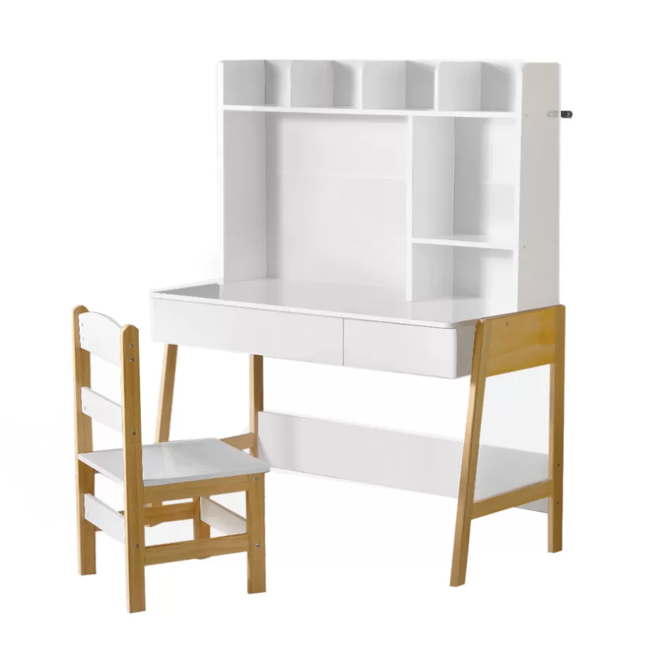 Best Baby Direct Keezi Kids Table and Chairs Set Study Play Toys Storage Desk Children Furniture