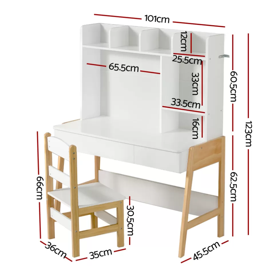 Best Baby Direct Keezi Kids Table and Chairs Set Study Play Toys Storage Desk Children Furniture