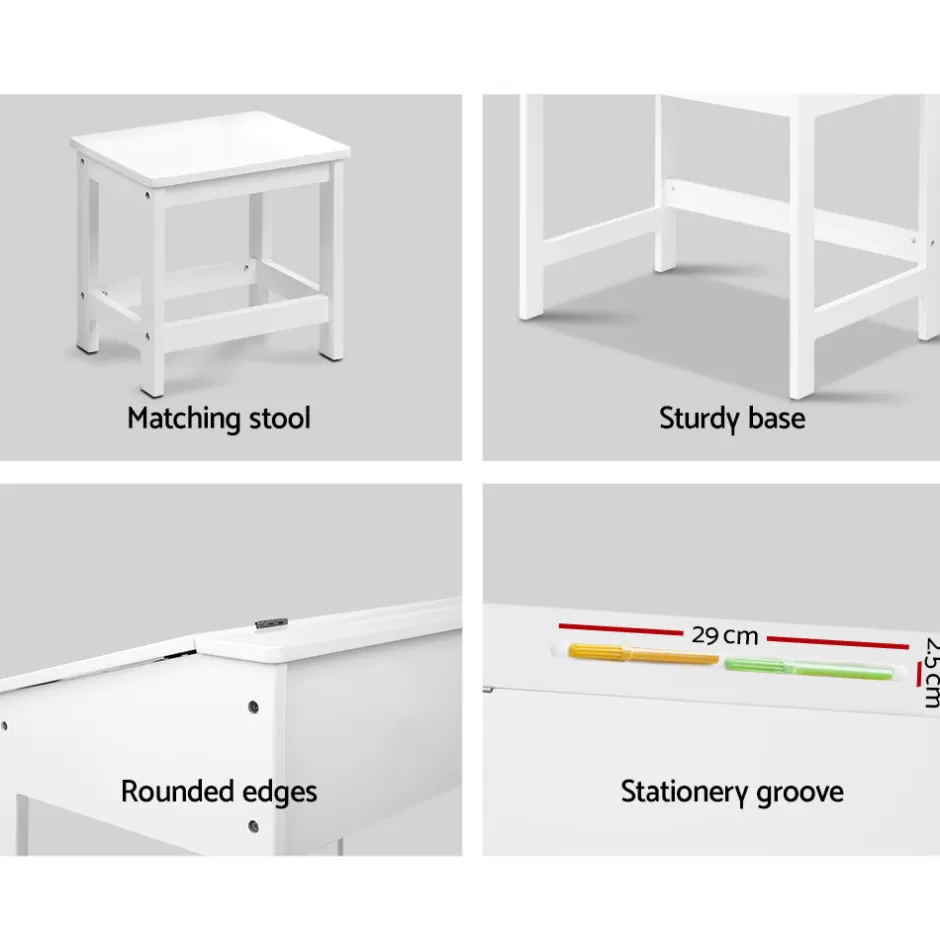 Store Baby Direct Keezi Kids Table Chairs Set Children Drawing Writing Desk Storage Toys Play