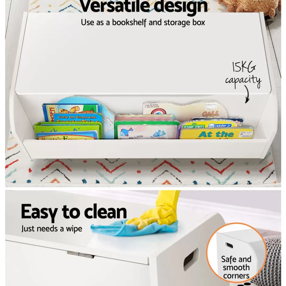 Fashion Baby Direct Keezi Kids Toy Box Bookshelf Storage Children Room Bookcase Organiser Display