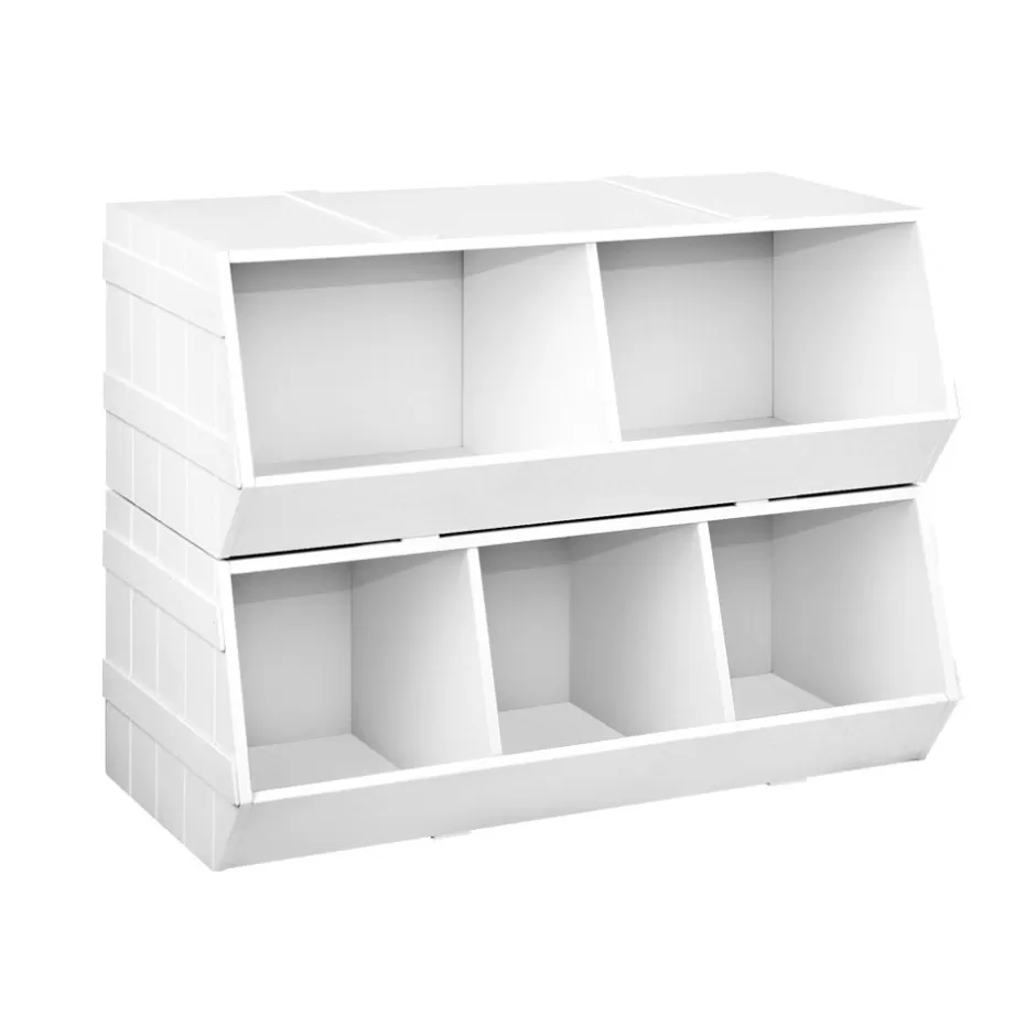 New Baby Direct Keezi Kids Toy Box Stackable Bookshelf Storage Organiser Bookcase Shelf