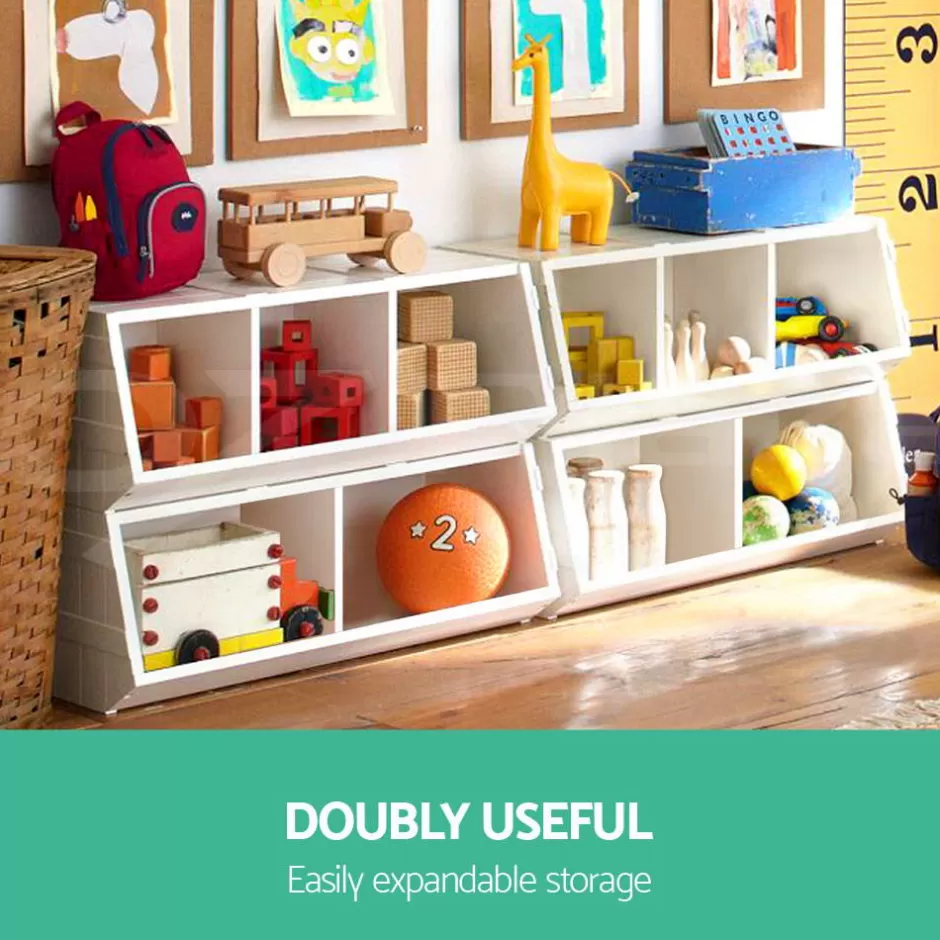 New Baby Direct Keezi Kids Toy Box Stackable Bookshelf Storage Organiser Bookcase Shelf