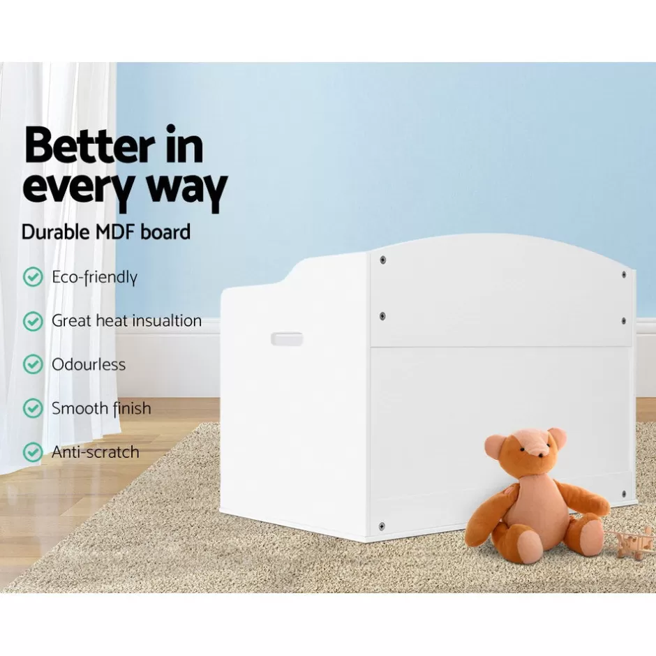 Best Baby Direct Keezi Kids Toy Box Storage Cabinet Chest Blanket Children Clothes Organiser White