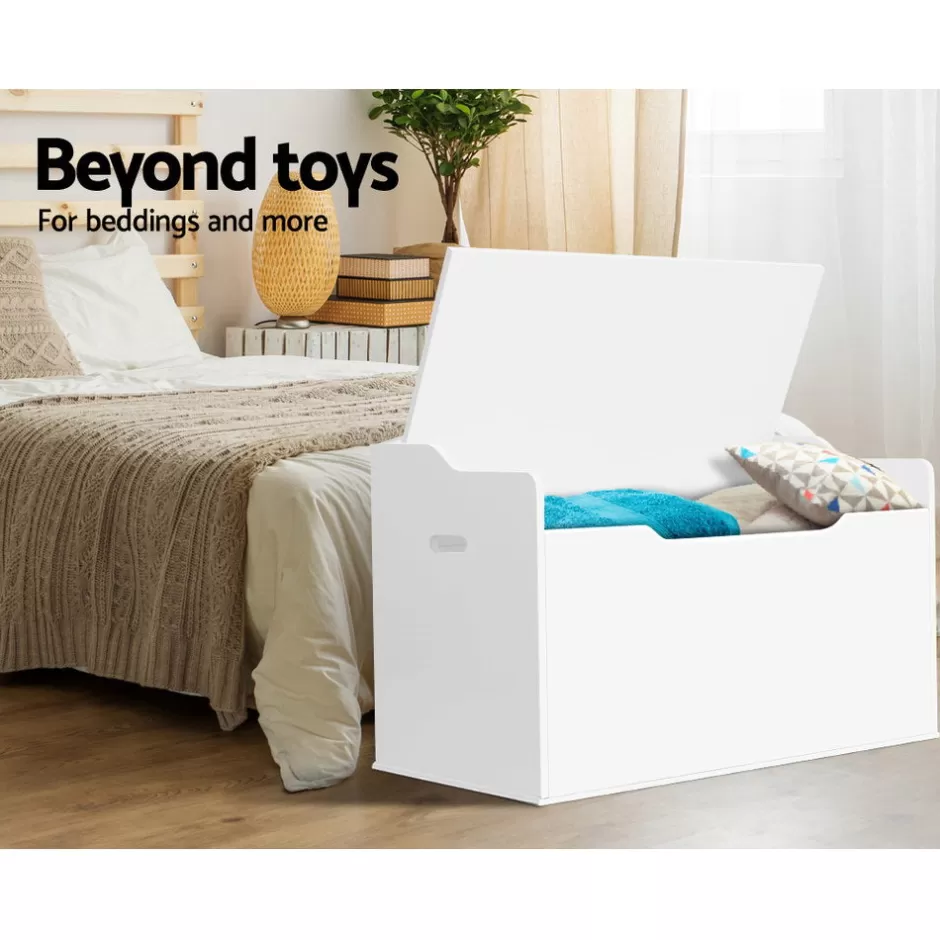 Best Baby Direct Keezi Kids Toy Box Storage Cabinet Chest Blanket Children Clothes Organiser White