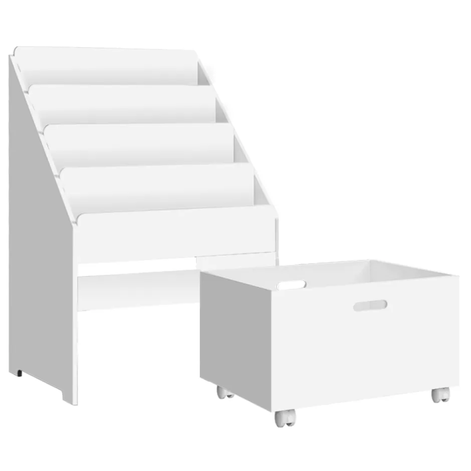 Online Baby Direct Keezi Kids White Bookshelf Storage Organiser Bookcase Drawers Children Shelf