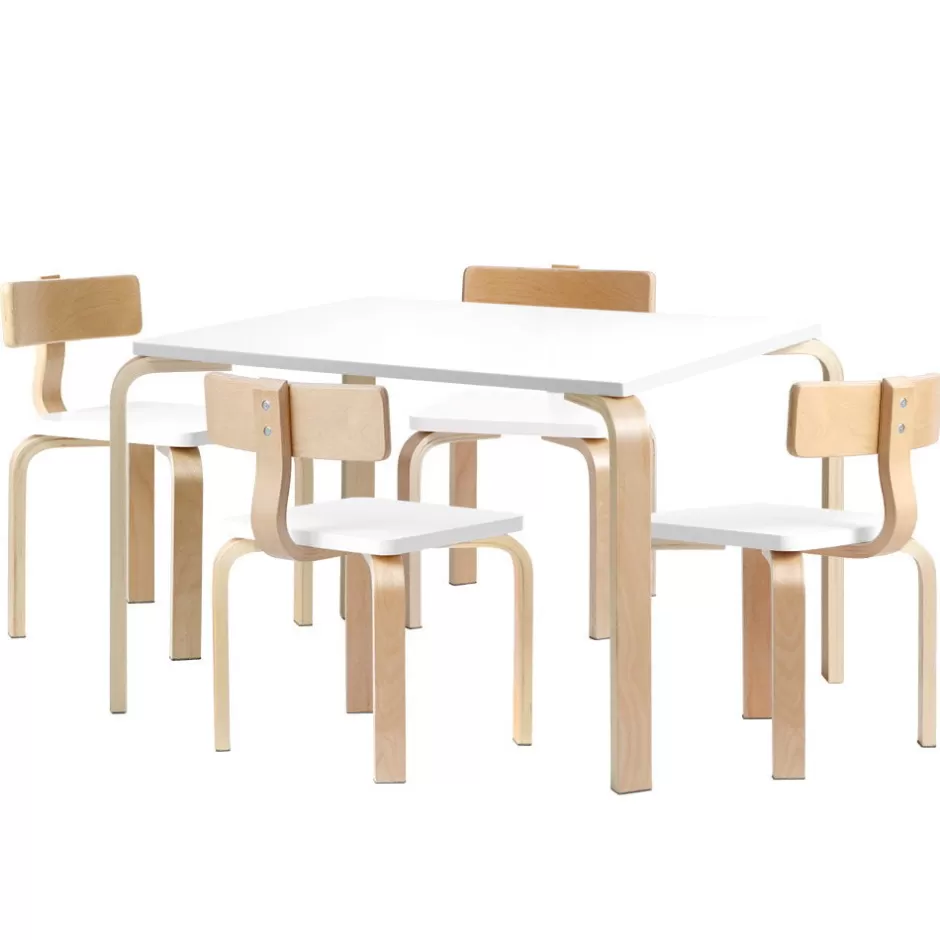 Cheap Baby Direct Keezi Nordic Kids Table Chair Set Desk 5PC Activity Dining Study Children Modern