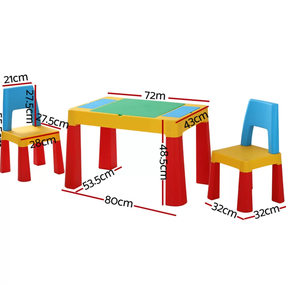 Outlet Baby Direct Keezi 3PCS Kids Table and Chairs Set Activity Chalkboard Toys Storage Box Desk