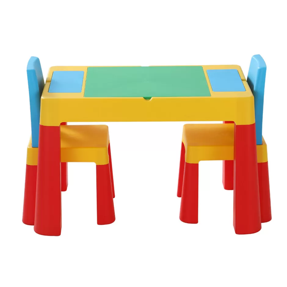 Outlet Baby Direct Keezi 3PCS Kids Table and Chairs Set Activity Chalkboard Toys Storage Box Desk