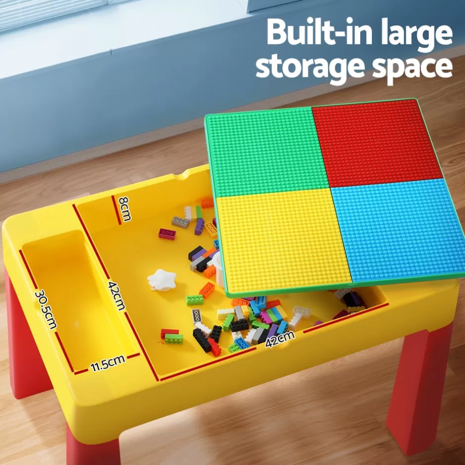 Outlet Baby Direct Keezi 3PCS Kids Table and Chairs Set Activity Chalkboard Toys Storage Box Desk