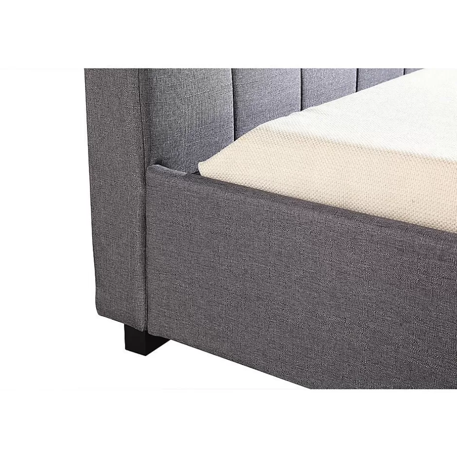 Best Baby Direct King Single Linen Fabric Deluxe Bed Frame Grey