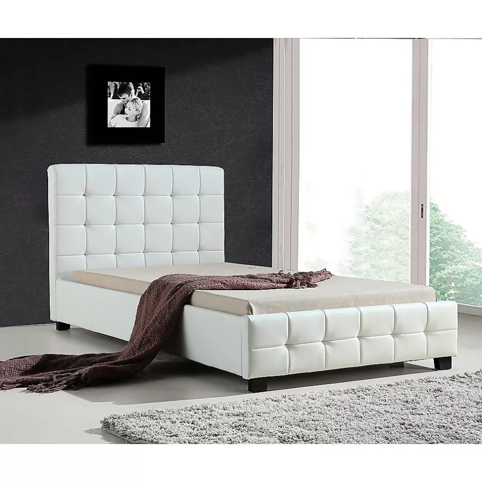 Store Baby Direct King Single PU Leather Deluxe Bed Frame White