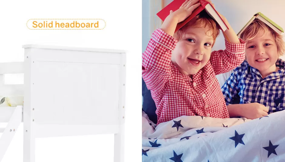 Online Baby Direct KINGSTON SLUMBER Bunk Bed Frame Modular Single White Wood Kids Double Deck Twin