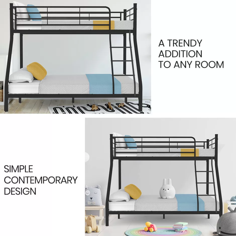 Shop Baby Direct Kingston Slumber Metal Single over Double Bunk Bed Frame, Dark Matte Grey