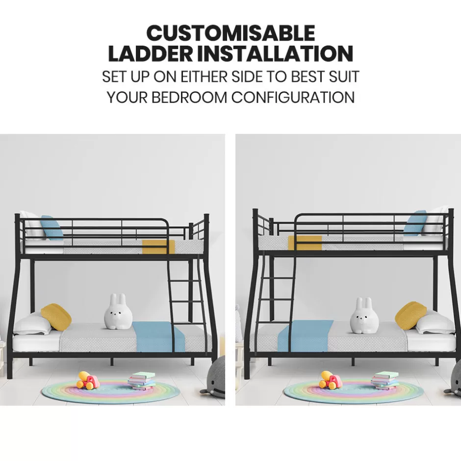 Shop Baby Direct Kingston Slumber Metal Single over Double Bunk Bed Frame, Dark Matte Grey