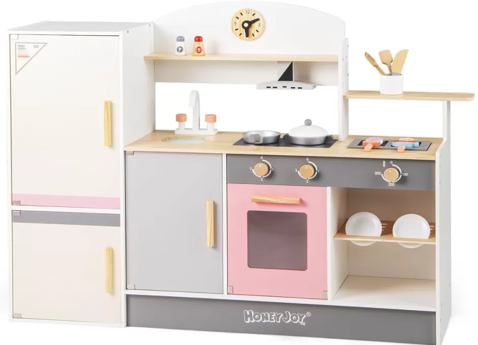 Best Sale Baby Direct Little Chef Deluxe Play Kitchen Set with Range Hood and Mini Fridge