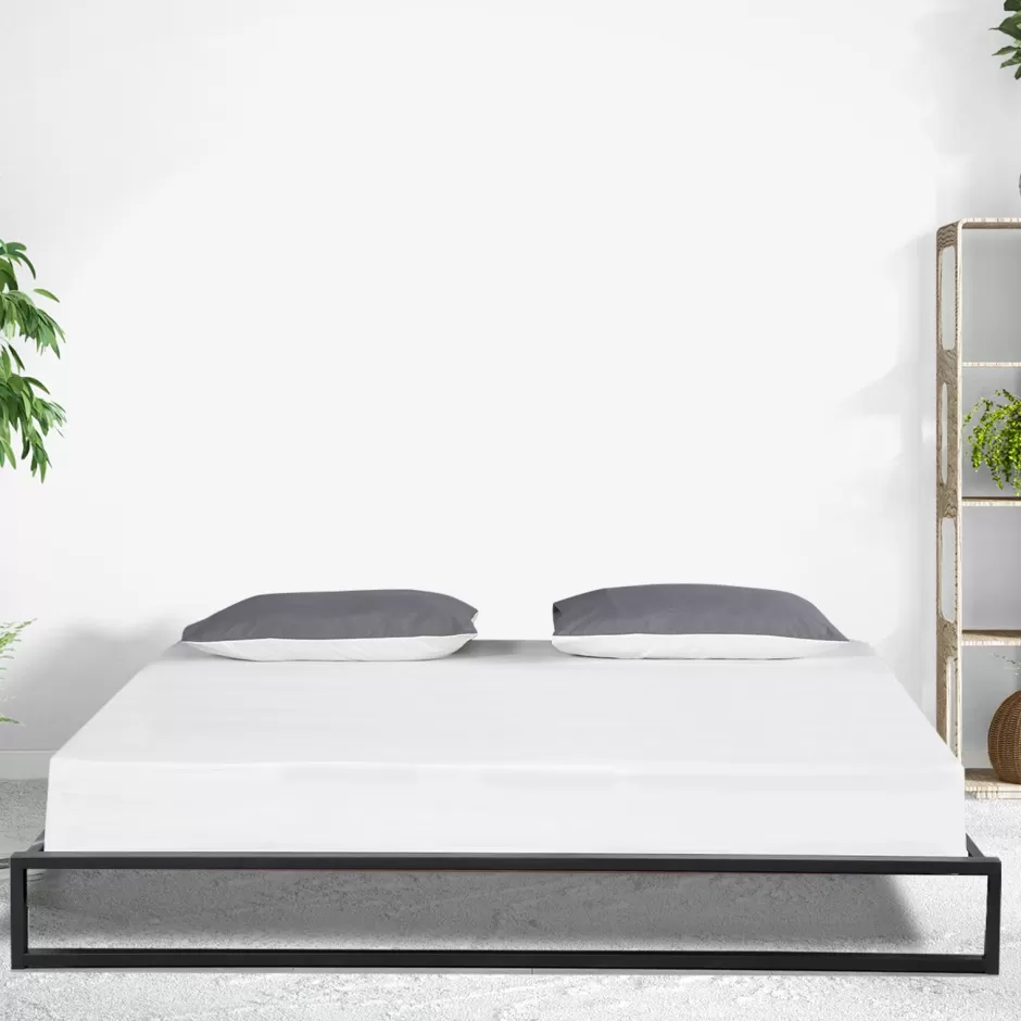 Cheap Baby Direct Milano Decor Florence Metal Bed Frame Mattress Base Platform Modern Black - King Single - Black