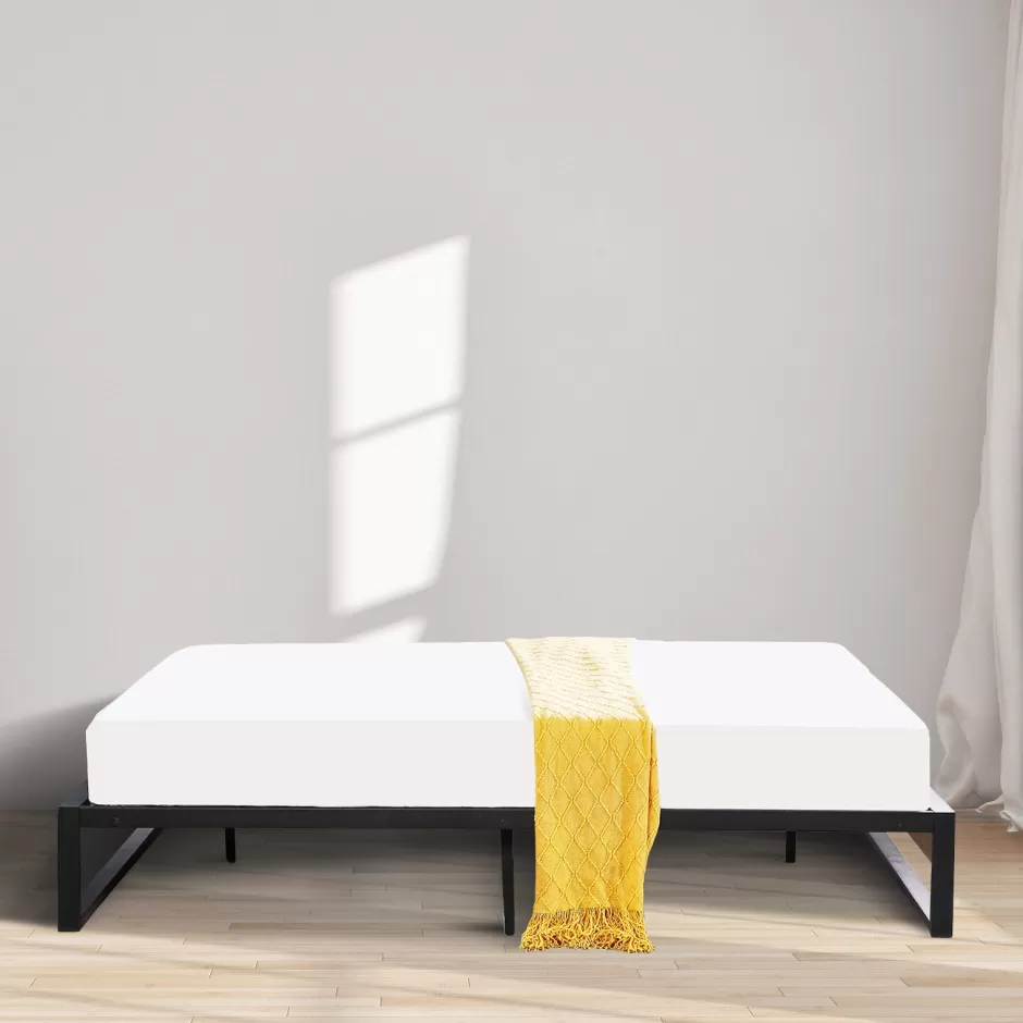 Cheap Baby Direct Milano Decor Florence Metal Bed Frame Mattress Base Platform Modern Black - King Single - Black