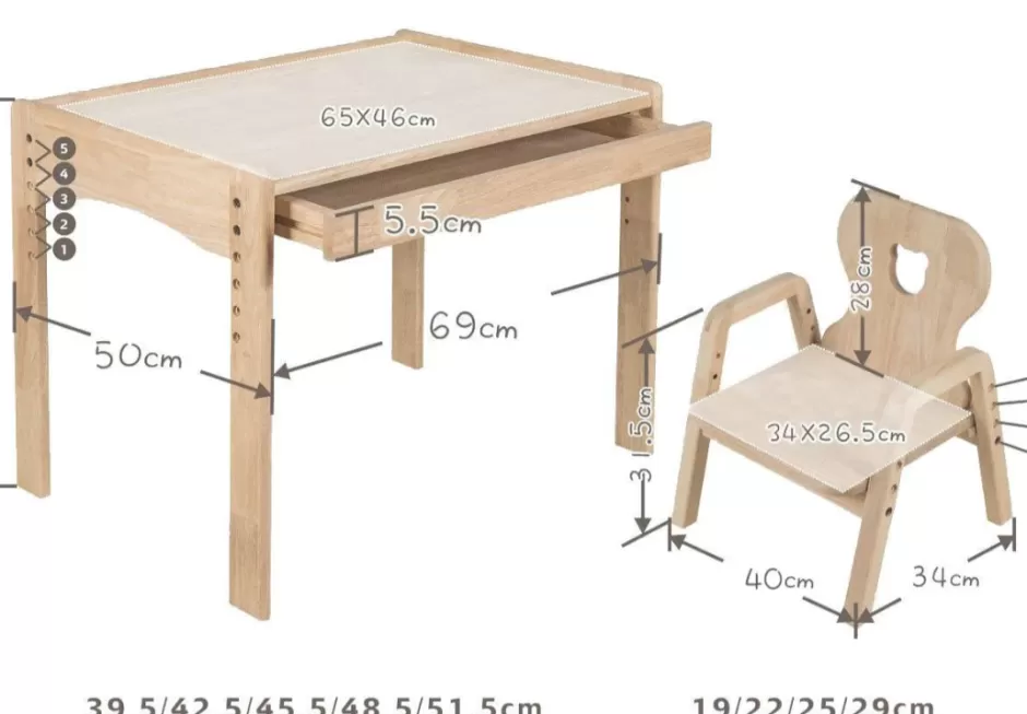 Hot Baby Direct My Duckling KAYA Primary Adjustable Table and Chair Set - Duck