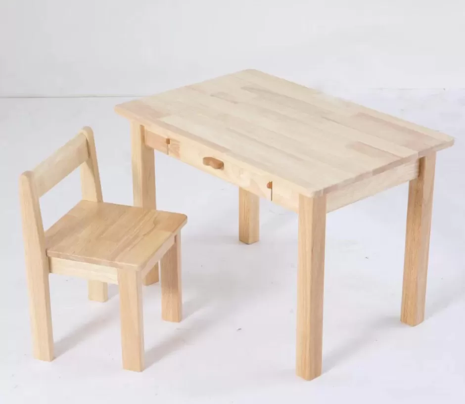 Store Baby Direct My duckling LINA Kids Study Table and Chair Set - Rubberwood