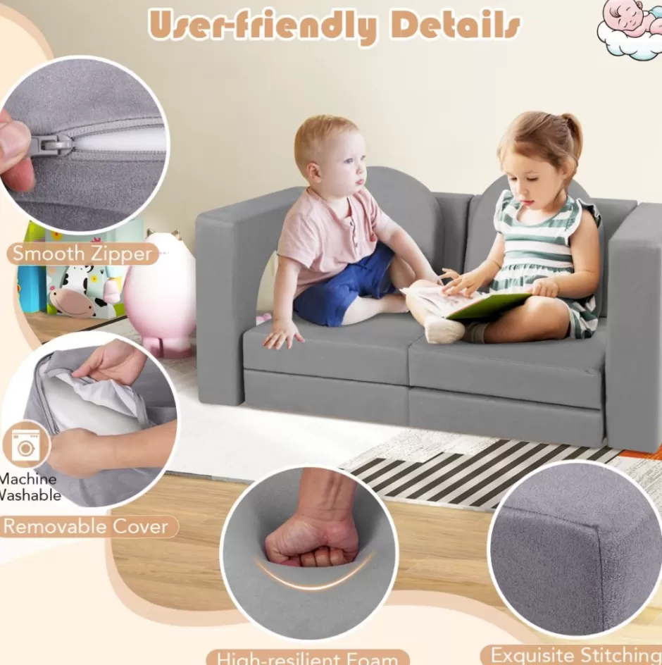 Sale Baby Direct 8-Piece Modular Kids Sofa Play Couch Climb Playset with Covers