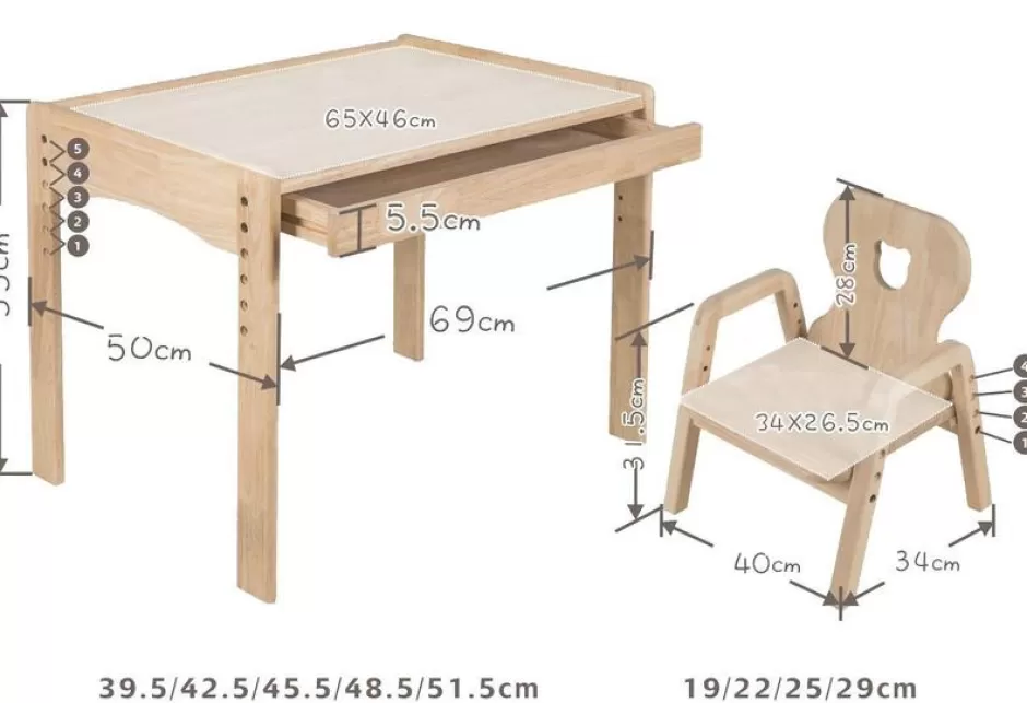 Hot Baby Direct Primary Adjustable Duck Table and Chair Set