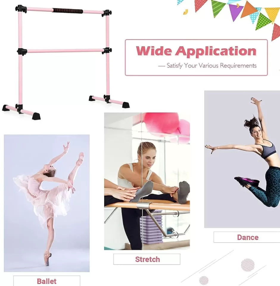 Best Baby Direct Reve Bebe Portable Ballet Barre with Freestanding Double Ballet Bar