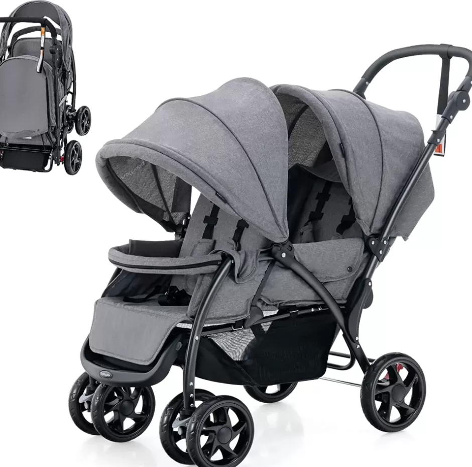 Cheap Baby Direct Rever Baby  Foldable Tandem Stroller, Double Seat Baby Pram Stroller