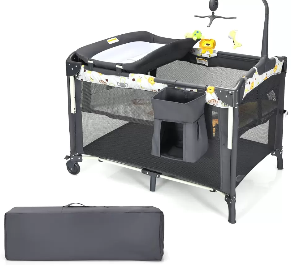 Online Baby Direct Rever Bebe 4 in 1 Baby Portacot, Co sleeper bassinet with changing station
