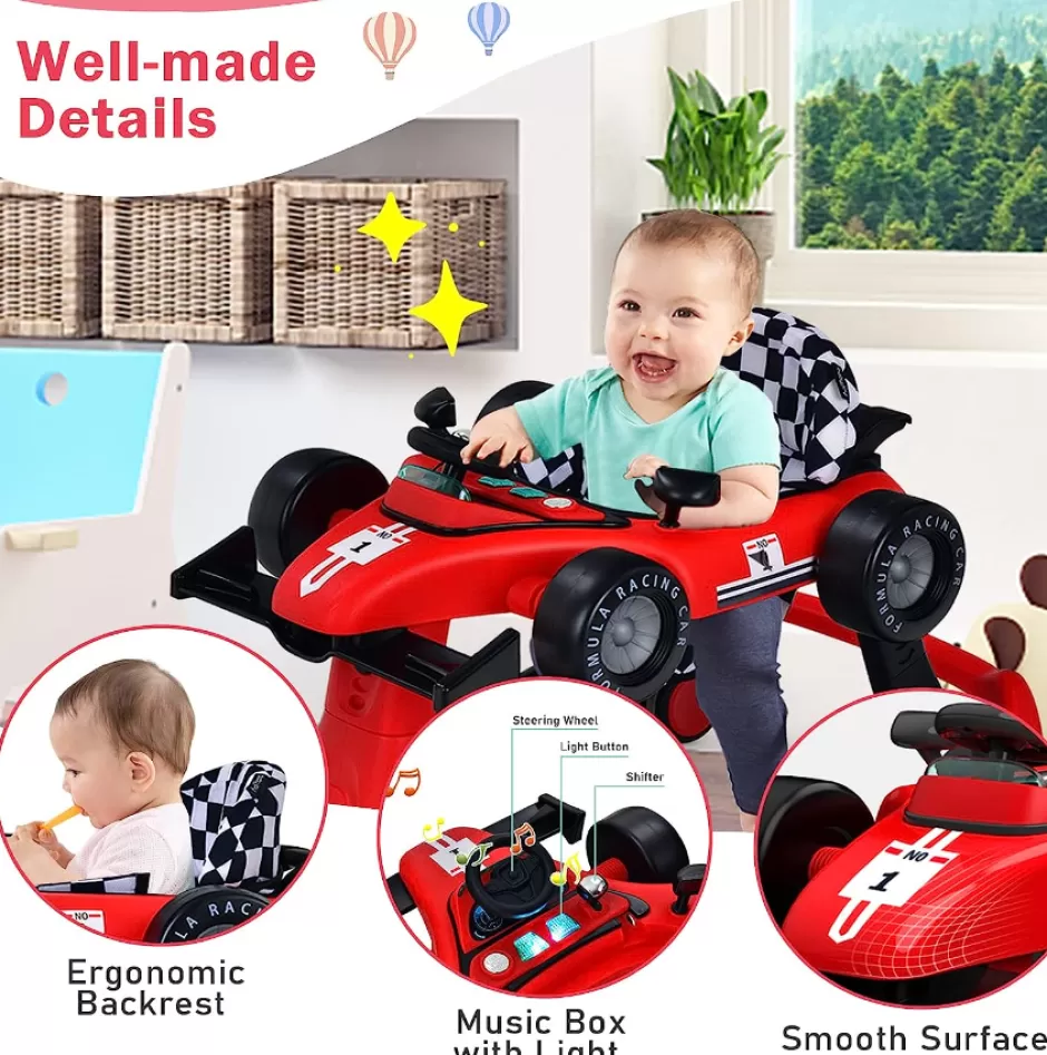 Hot Baby Direct Rever Bebe 4 in 1 Car Race Foldable Activity Baby Walker With Music