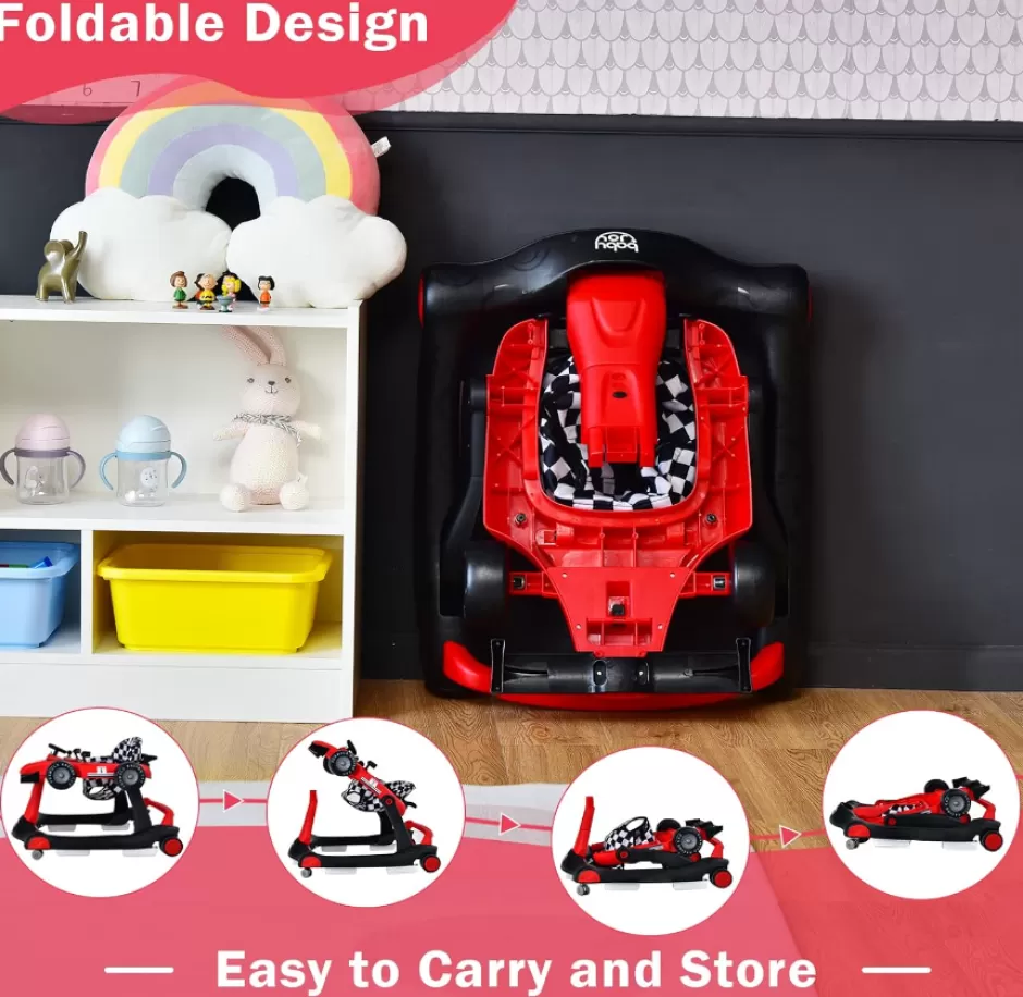 Hot Baby Direct Rever Bebe 4 in 1 Car Race Foldable Activity Baby Walker With Music