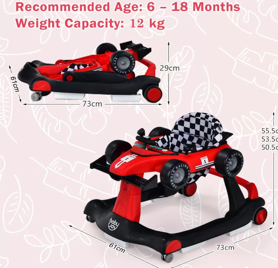 Hot Baby Direct Rever Bebe 4 in 1 Car Race Foldable Activity Baby Walker With Music