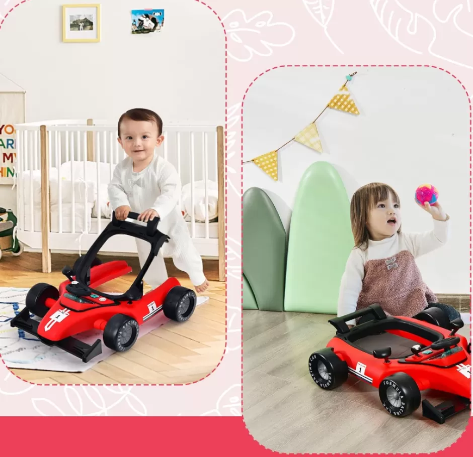 Hot Baby Direct Rever Bebe 4 in 1 Car Race Foldable Activity Baby Walker With Music