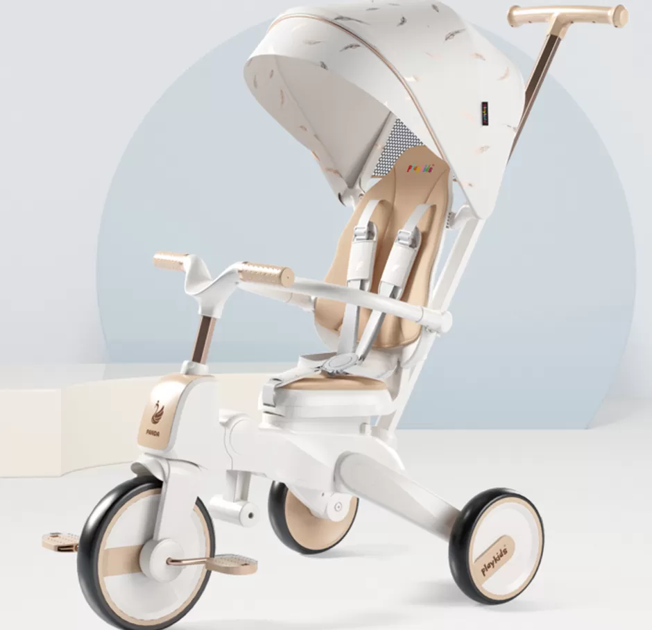 Flash Sale Baby Direct Rever Bebe 7 in 1 Foldble Trike kids bike WhiteGold