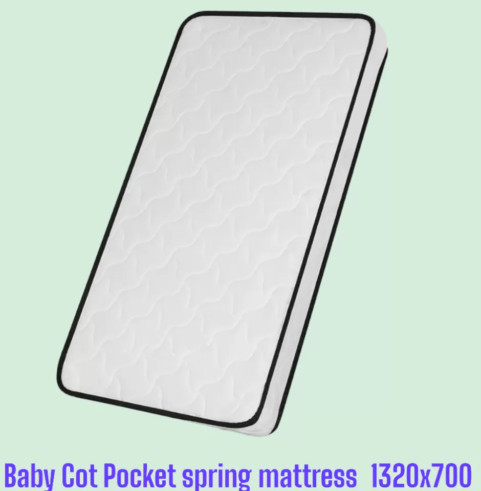 Flash Sale Baby Direct Rever Bebe Cot Bed Pocket Spring Mattress 132 x 70cm