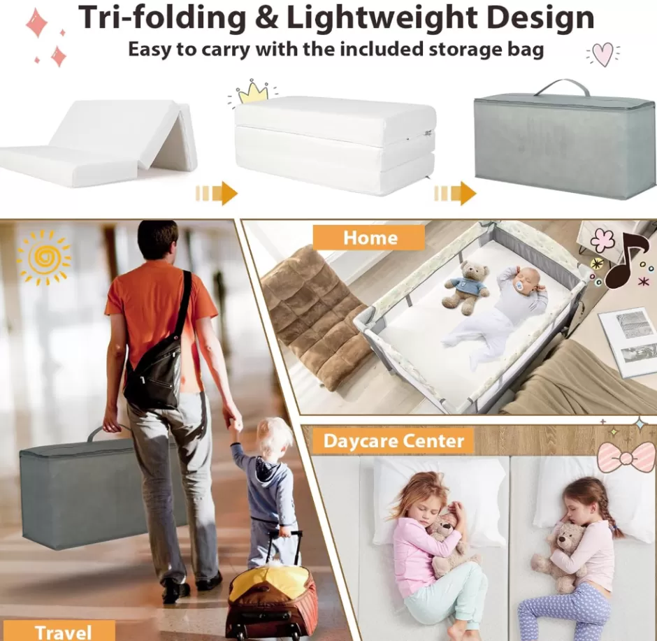 Best Sale Baby Direct Rever Bebe Folding Travel Portacot Mattress (97 x 66 x 8 cm)
