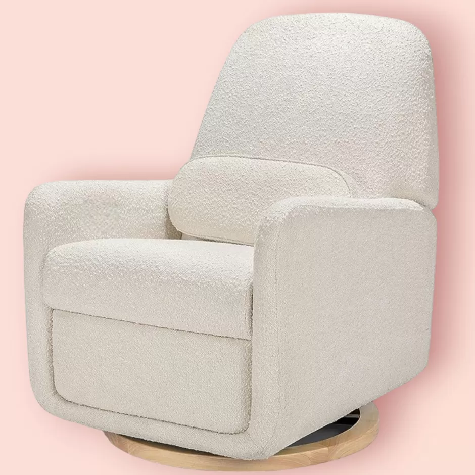 Shop Baby Direct Rever Bebe Harmony Electronic Recliner & Swivel Glider in Vanilla Bouclé