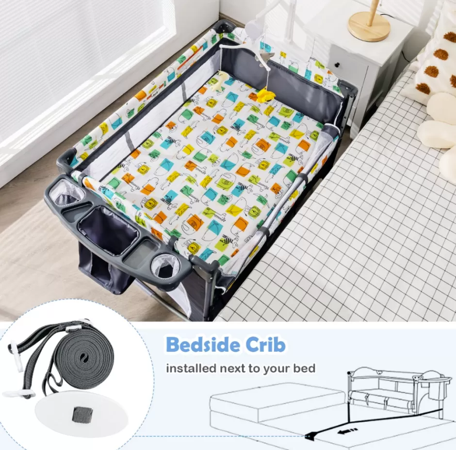 Online Baby Direct Rever Bebe 5-in-1 Adjustable Bedside Portacot/travel cot with Changing Table