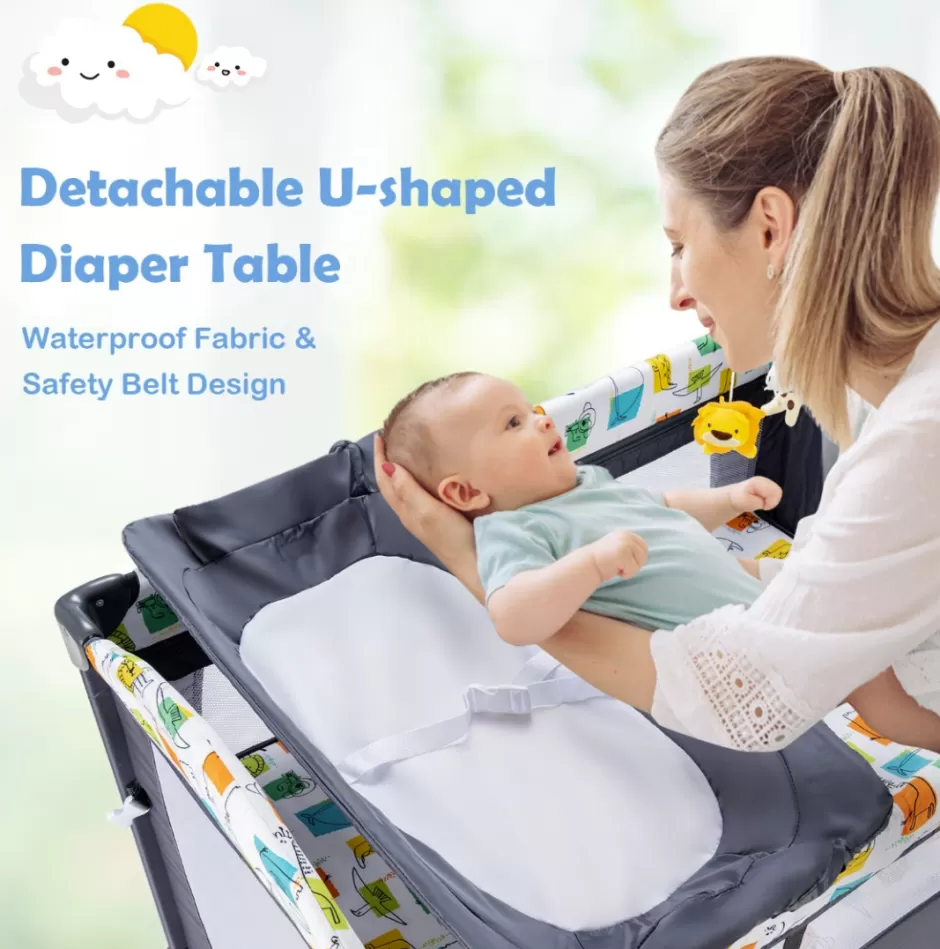 Online Baby Direct Rever Bebe 5-in-1 Adjustable Bedside Portacot/travel cot with Changing Table
