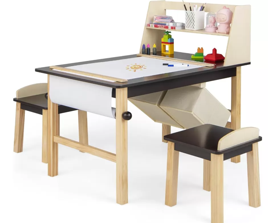 Fashion Baby Direct Rever Bebe Kids Art Table & 2 Chairs Set