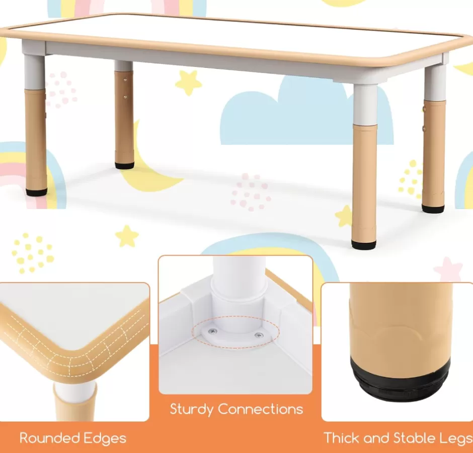 New Baby Direct Rever Bebe Kids Table and 4 Chairs Set, Height Adjustable Toddler Desk