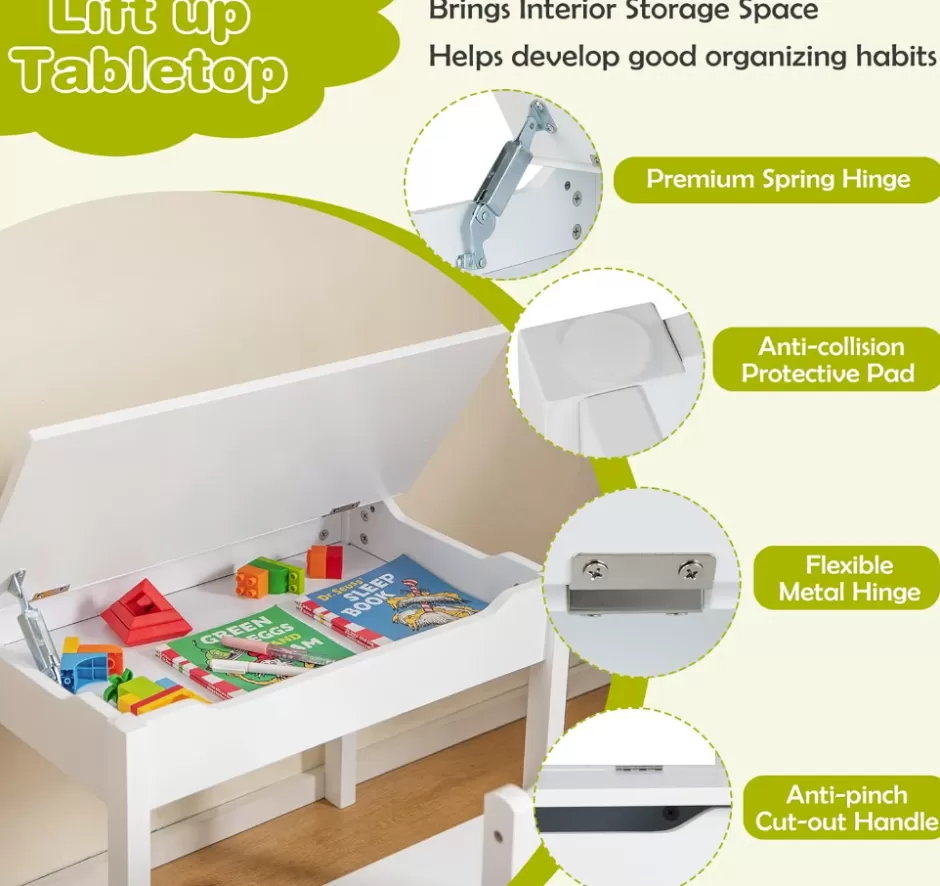Outlet Baby Direct Rever Bebe Kids Table and Chairs Set w/Paper Roll Holder