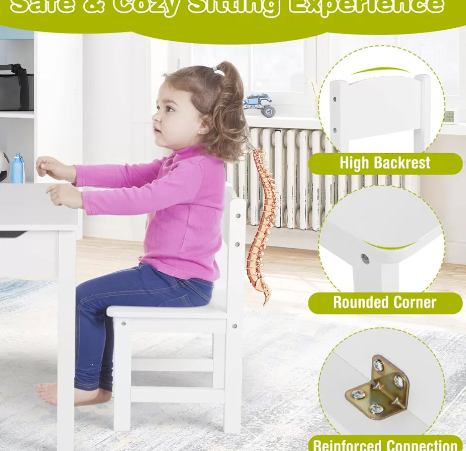 Outlet Baby Direct Rever Bebe Kids Table and Chairs Set w/Paper Roll Holder