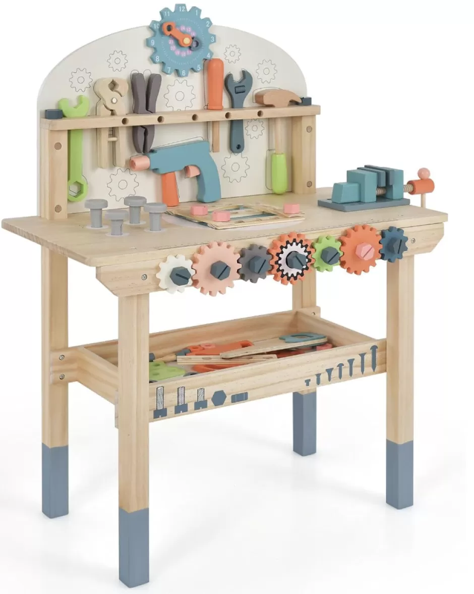 Best Baby Direct Rever Bebe  Kids Tool Bench, Wooden Pretend Workbench