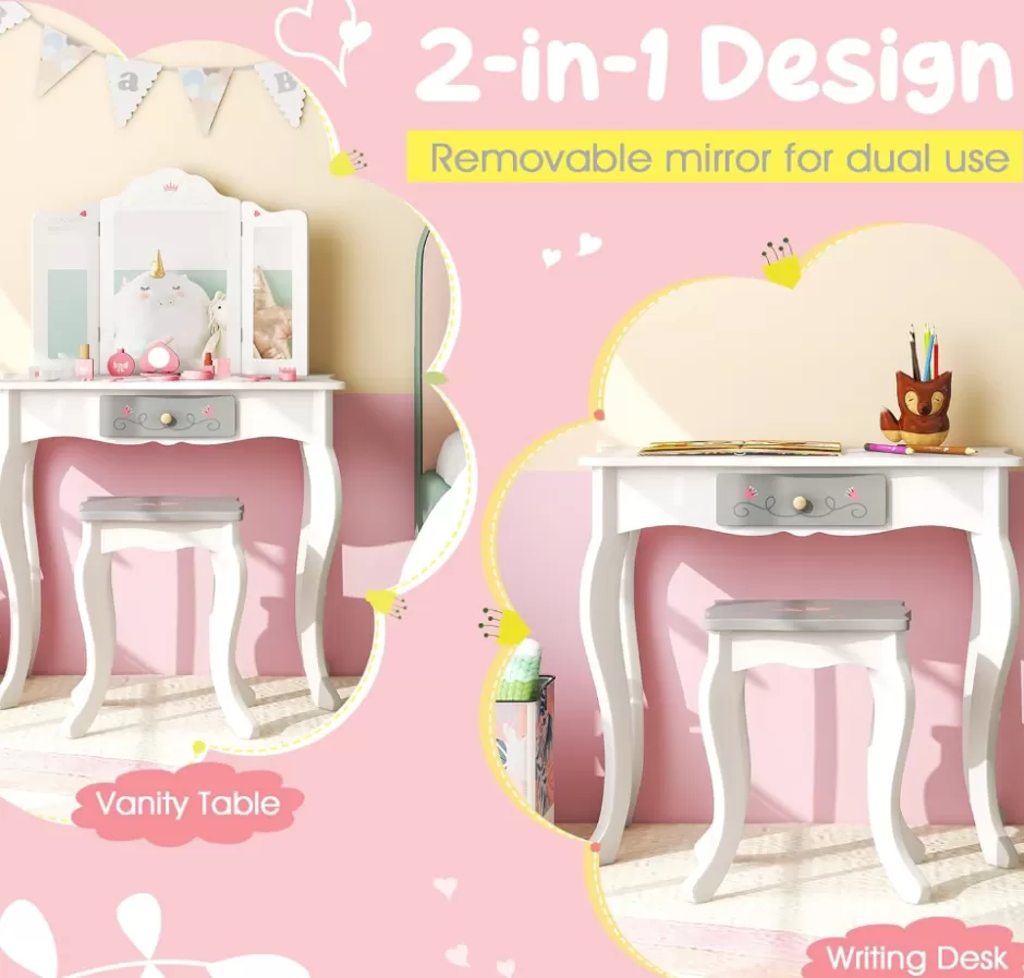 Best Baby Direct Rever Bebe Kids Vanity Set, Dressing Table