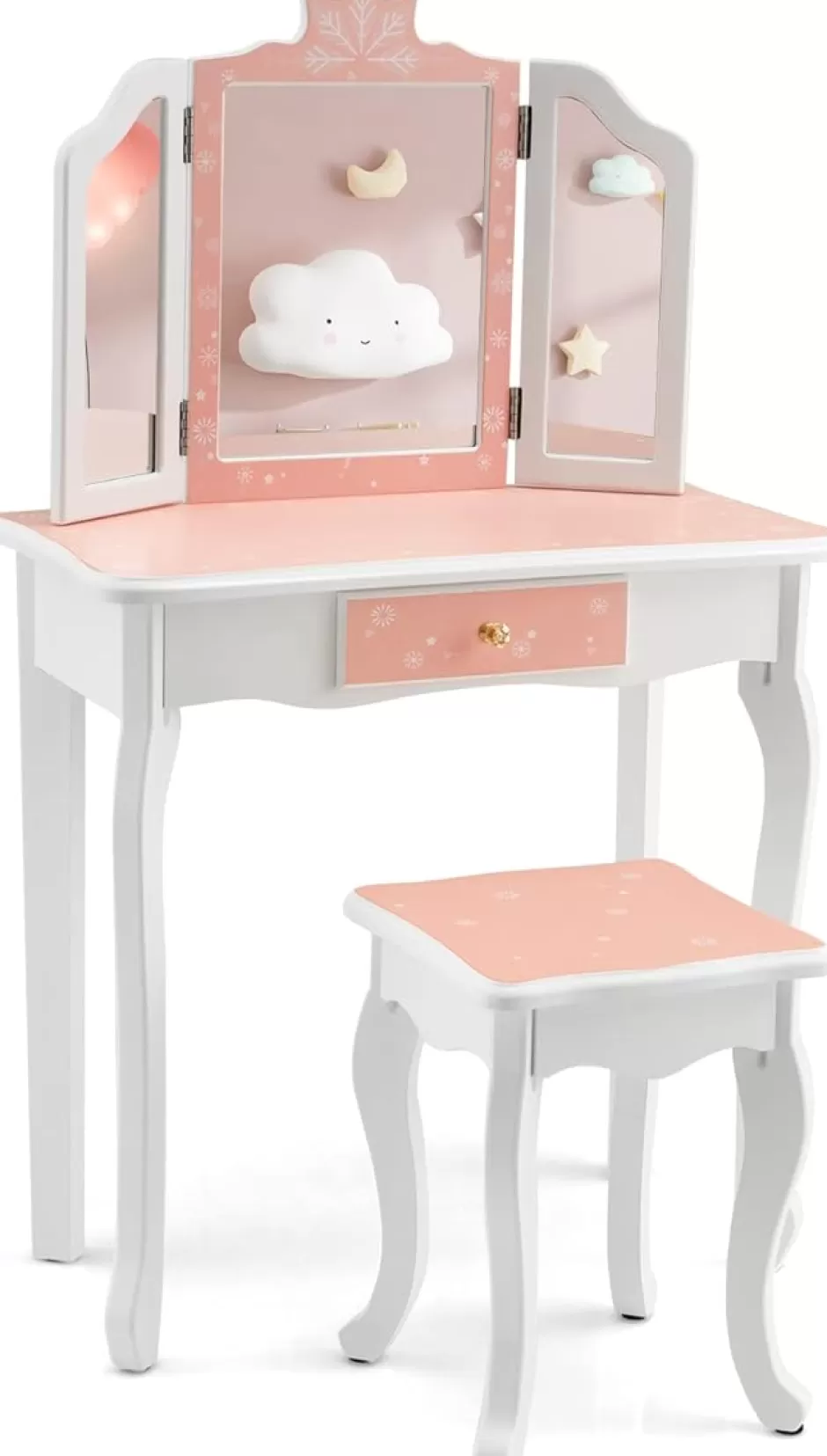 Cheap Baby Direct Rever Bebe Kids Vanity Table & Stool Set