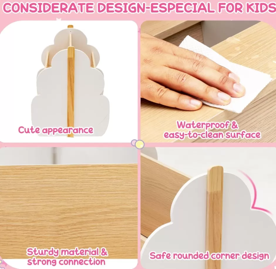 Sale Baby Direct Rever Bebe Kids Wooden Bookshelf, Toddler Double-Sided Bookcase Toy Storage