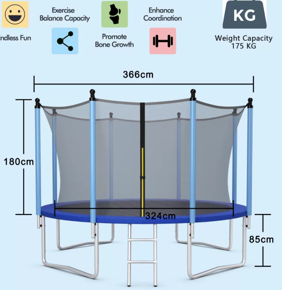 Best Sale Baby Direct Rever Bebe Ultimate Outdoor Trampoline with Safety Netting and Climbing Ladder
