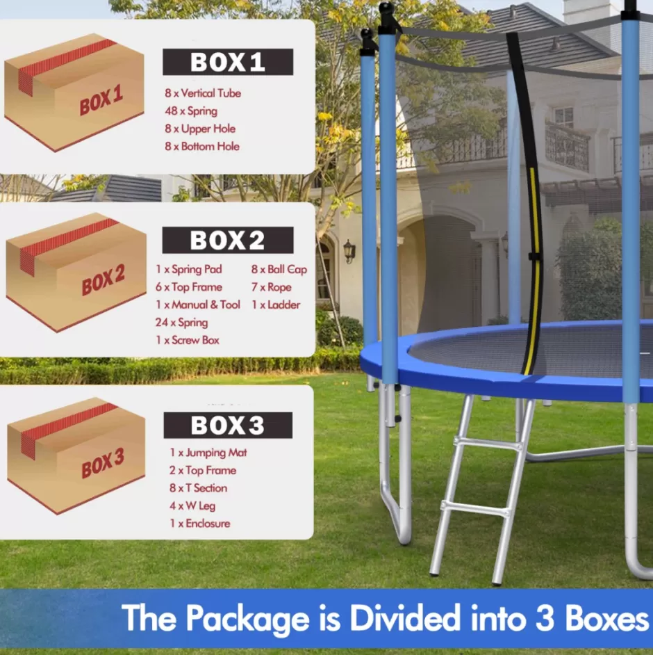 Best Sale Baby Direct Rever Bebe Ultimate Outdoor Trampoline with Safety Netting and Climbing Ladder