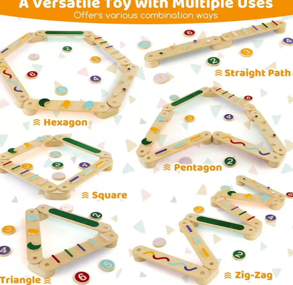 Hot Baby Direct Rever Bebe Wooden Kids Balance Beam Set with Stepping Stones, Montessori Balance Boards