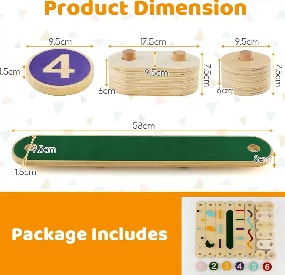 Hot Baby Direct Rever Bebe Wooden Kids Balance Beam Set with Stepping Stones, Montessori Balance Boards